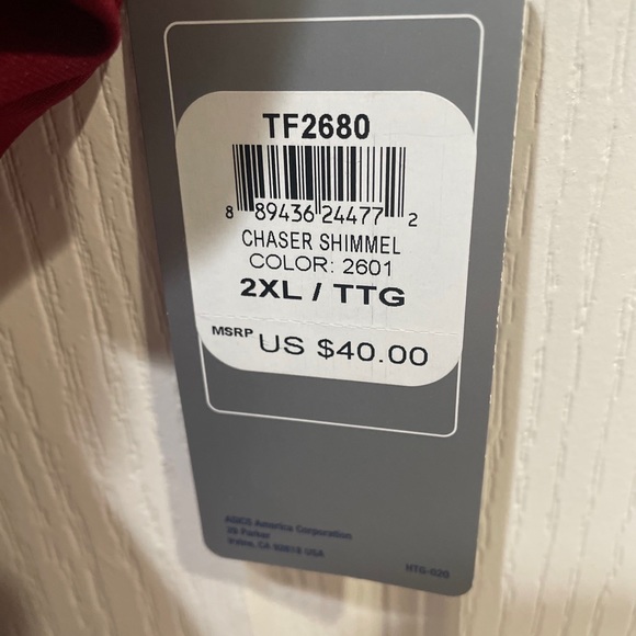 asics sports blouses chaser shimmer burgundy/white - Picture 5 of 6